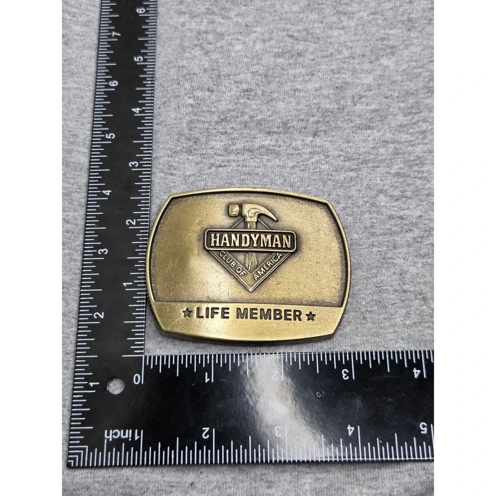 Vintage 1996 Handyman Club of America Solid Brass Belt Buckle Collectible